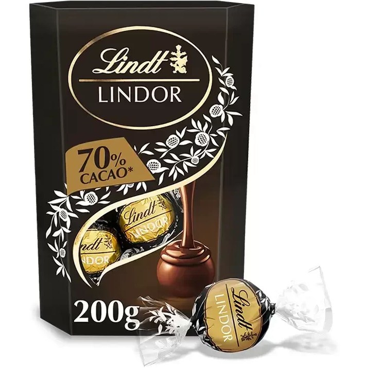 lindor dark شکلات دارک لیندور 200 گرم 70 درصد کاکائو | LINDOR - Image 1